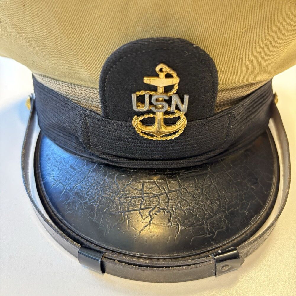 US United States Navy CPO World War II Bancroft’s Zephyr Hat Cap Military VTG